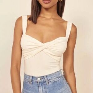 Reformation Ivory Anine Cropped Top Summer